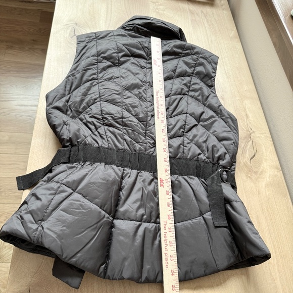 SONIA BOGNER QUILTED PUFFER VEST MOTO 2- WAY ZIP BELTED APRES SKI SPORTY LUXE 12 - Picture 12 of 13